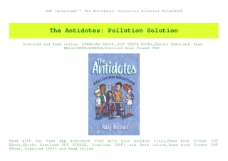 Pdf [download]^^ The Antidotes Pollution Solution Unlimited