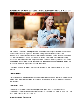Retail pos software in Dubai