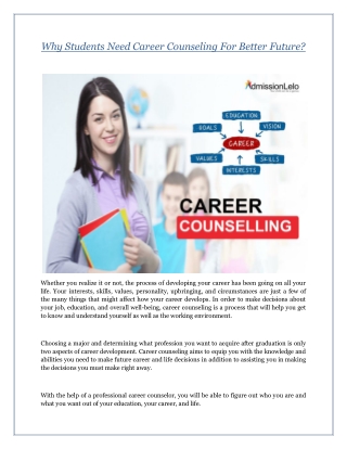 Why Students Need Career Counseling For Better Future?