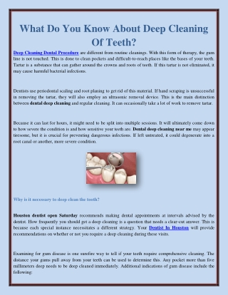 What Do You Know About Deep Cleaning Of Teeth?