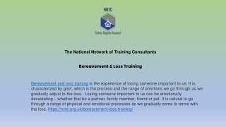 Effective Bereavement And Loss Training