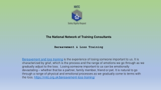 Effective Bereavement And Loss Training