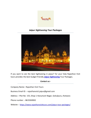 Jaipur Sightseeing Tour Packages