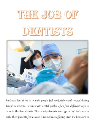 The Job of Dentists