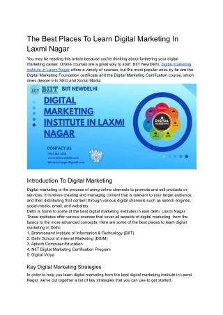 The Best Places To Learn Digital Marketing In Laxmi Nagar