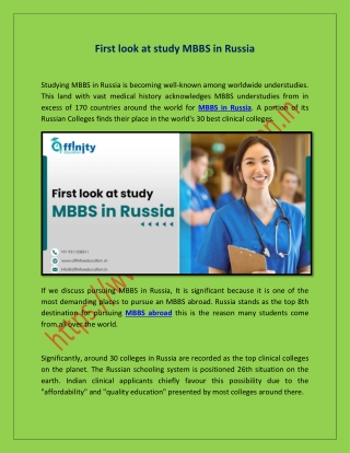 First look at study MBBS in Russia