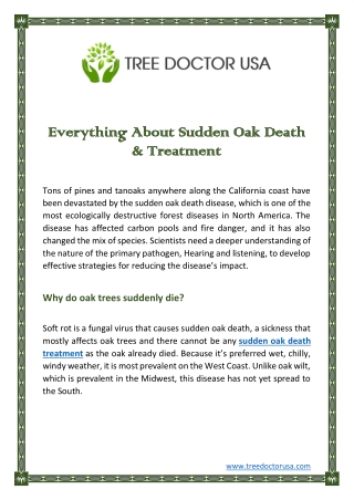 Everything About Sudden Oak Death