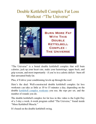 Double Kettlebell Complex Fat Loss Workout -“The Universe”