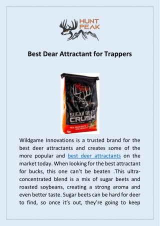 Best Dear Attractant for Trappers