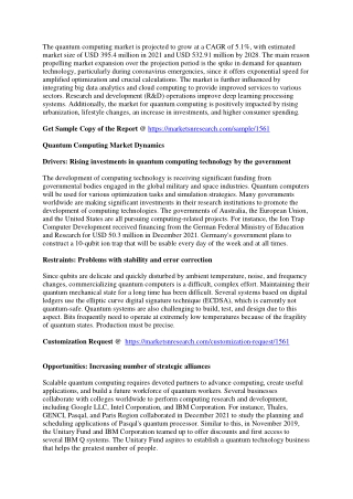 Quantum Computing Market Current Scenario and Future Growth Analysis by 2028