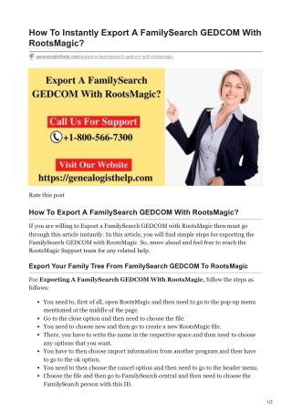 Export A FamilySearch GEDCOM With RootsMagic | RootsMagic Database