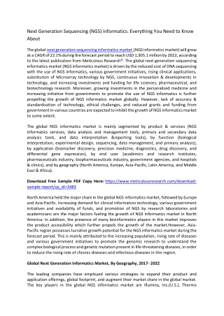 Next Generation Sequencing Informatics