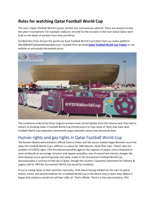 Rules for watching Qatar Football World Cup