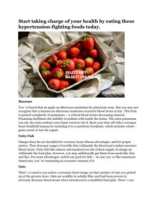 Start taking charge of your health by eating these hypertension