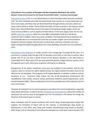 Polycythemia Vera Market Trends