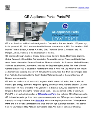 GE Appliance Parts-PartsIPS