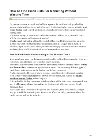 1How To Find Email Lists For Marketing Without Wasting Time