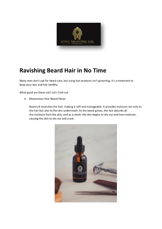 Ravishing Beard Hair in No Time