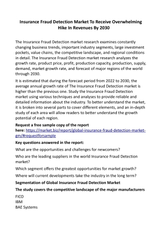 Insurance Fraud Detection Market