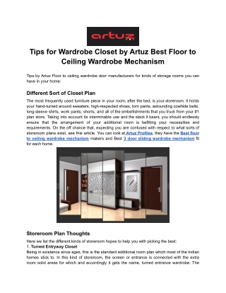 Tips for Wardrobe Closet by Artuz Best Floor to Ceiling Wardrobe Mechanism