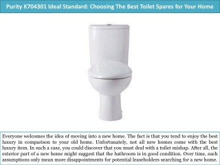 Purity K704301 Ideal Standard- Choosing The Best Toilet Spares for Your Home