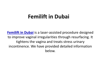 Femilift in Dubai