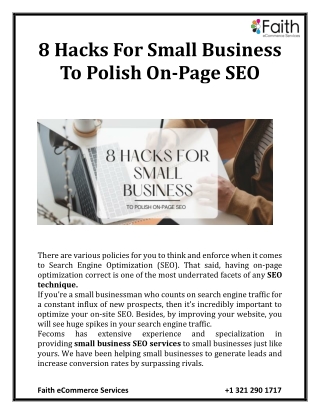 8 Hacks For Small Business To Polish On-Page SEO