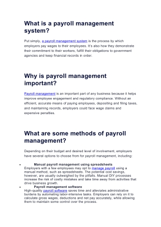What is a payroll management system