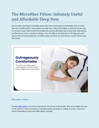 The Microfiber Pillow: Infinitely Useful and Affordable Sleep Item