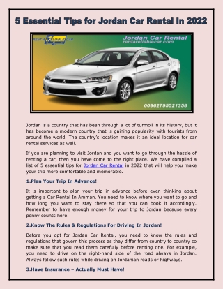 Jordan Car Rental