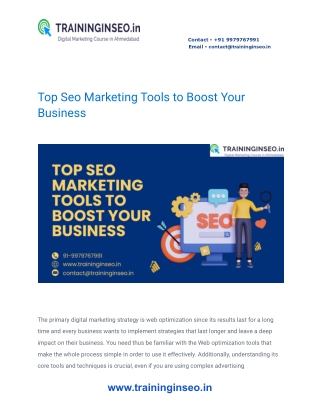 Top Seo Marketing Tools to Boost Your Business