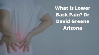 What is Lower Back Pain | Dr David Greene Arizona