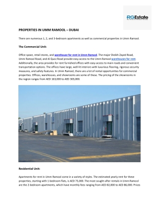 PROPERTIES IN UMM RAMOOL – DUBAI