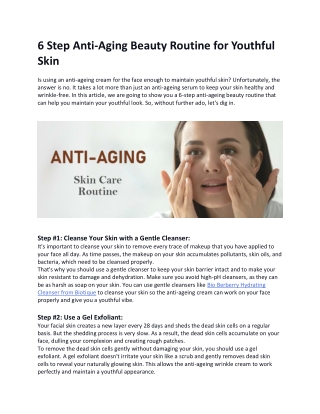 6 Step Anti-Aging Beauty Routine for Youthful Skin