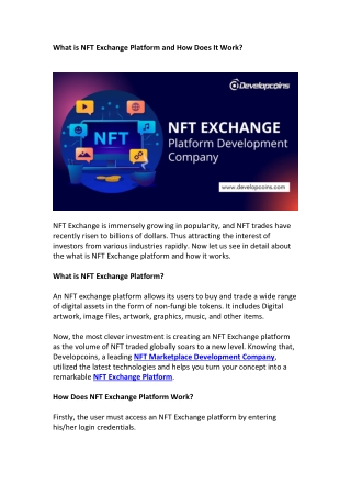 NFT Exchange Platform Development