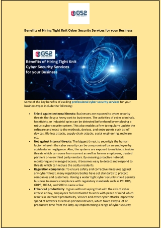 Benefits of Hiring Tight Knit Cyber Security Services for your Business