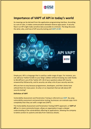 Importance of VAPT of API in today’s world
