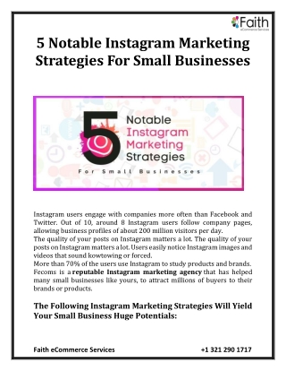 5 Notable Instagram Marketing Strategies For Small Businesses