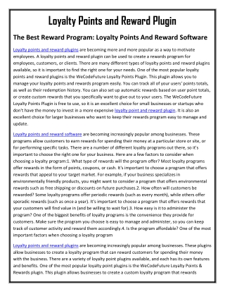 Why Your Business Needs A Loyalty Points And Reward Plugin