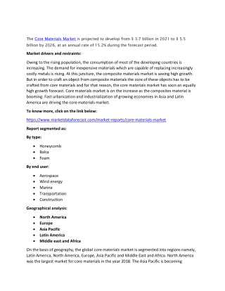 Core materials market