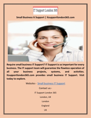 Small Business It Support | Itsupportlondon365.com