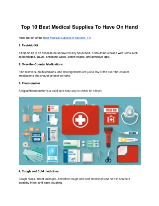 Top 10 Best Medical Supplies To Have On Hand