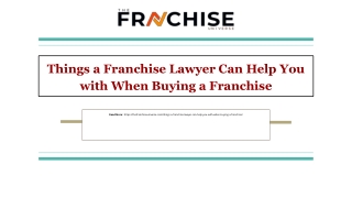 Things a Franchise Lawyer Can Help You with When Buying a Franchise
