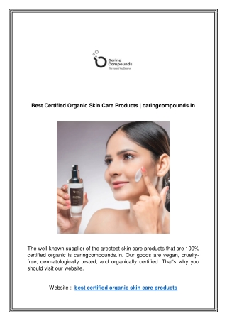 Best Certified Organic Skin Care Products