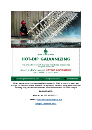 Hot dip Galvanizing service in india