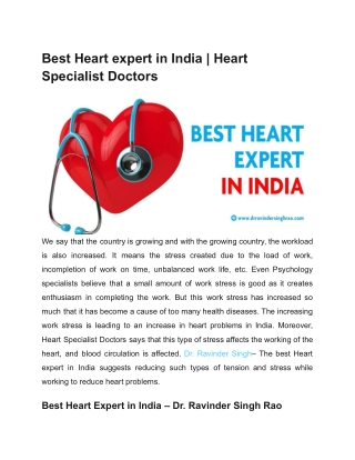 Best Heart expert in India