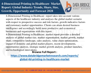 4-Dimensional Printing in Healthcare  Market