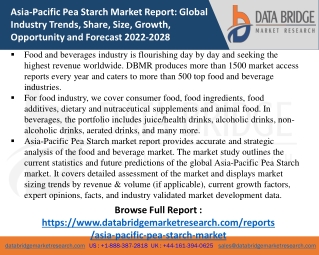 Asia-Pacific Pea Starch Market – Industry Trends and Forecast to 2028