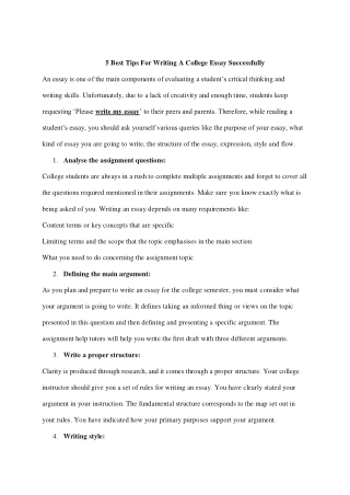 5 Best Tips For Writing A College Essay Successfully