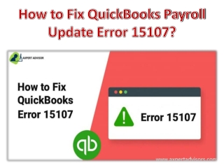 How to Fix QuickBooks Payroll Update Error 15107?